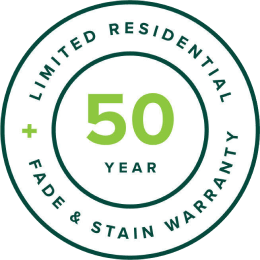 50 year fade & stain warranty, limited residential