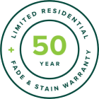 50 year fade & stain warranty, limited residential