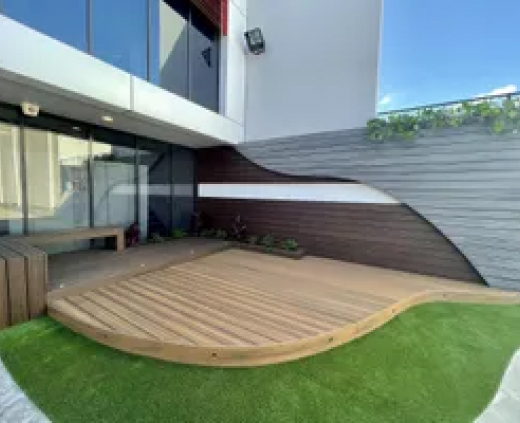 Trex deck, wooden deck, garden