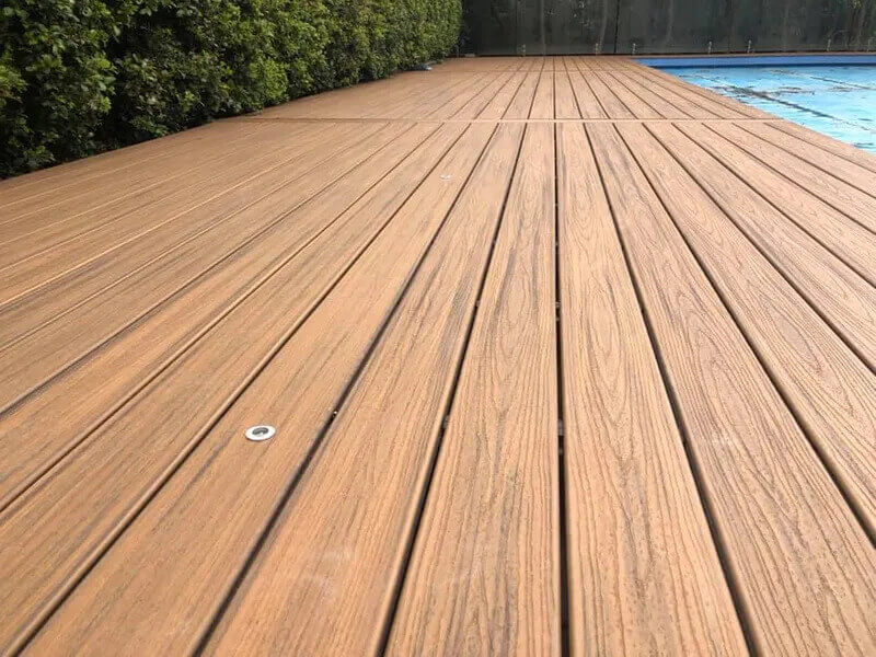 wooden deck, pool