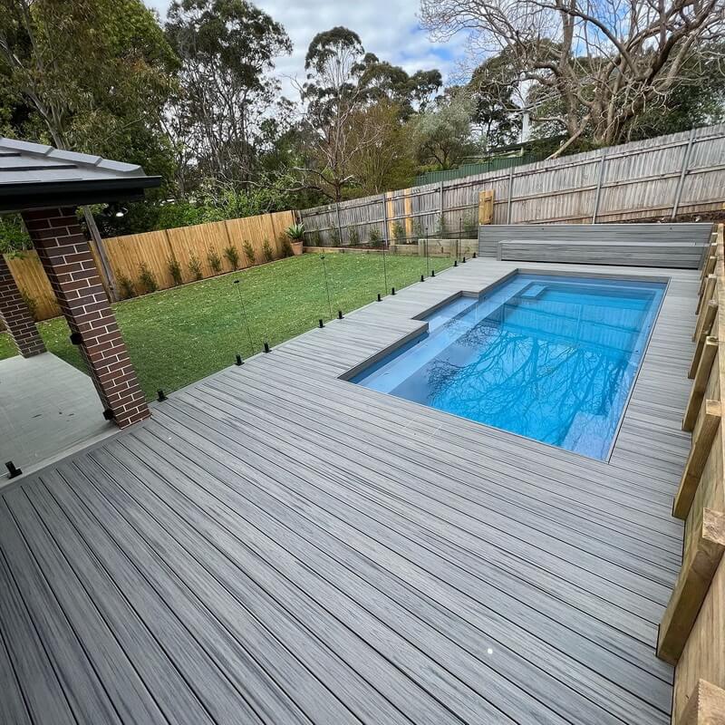 House pool and garden